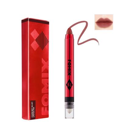 Velvet Matte Lipstick Stick with Brush-2 in 1 Double Head Lip Crayon  Waterproof Long Lasting Lip Stain Lip liner Non-stick Lipgloss Pencil Lipstick  Korean Lip Makeup Pen  Gift for Girl Women-07