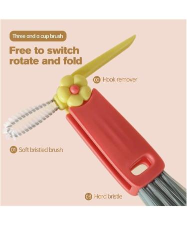 3 in 1 Cup Lid Cleaning Brush Multifunctional Crevice Cleaning Brush for Gap Tight Spaces Cup Portable Bottle Cleaner Brush 3 Pcs - Buy Online on GoSupps.com