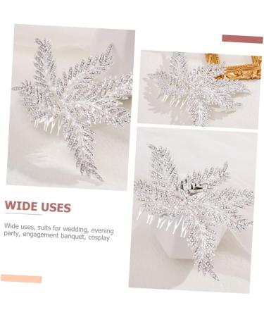 minkissy Flowers bridal comb wedding Snowflake rhinestone floral headpiece leaves decor accesorios para silver headpiece flowers decor floral decorations alloy hair bride Comb - Buy Online on GoSupps.com