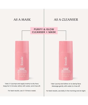 Fox.tale Purify & Glow Cleanser + Clay Mask - Deep Pore Cleanse & Exfoliating Facial for Bright Skin - 100ml - Ideal for Men & Women All Skin Types - Buy Online on GoSupps.com