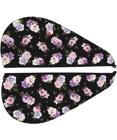 Super Absorbent Roses Microfiber Hair Towel | Quick Dry Hair Turbans for Curly & Thick Hair - Perfect for Women Girls and Kids - Buy Online on GoSupps.com