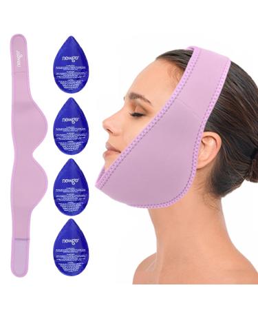 NEWGO wisdom tooth cooling compress cooling pads for wisdom teeth surgery cooling pad face after tooth surgery cold and warm compress 4 pieces (purple)