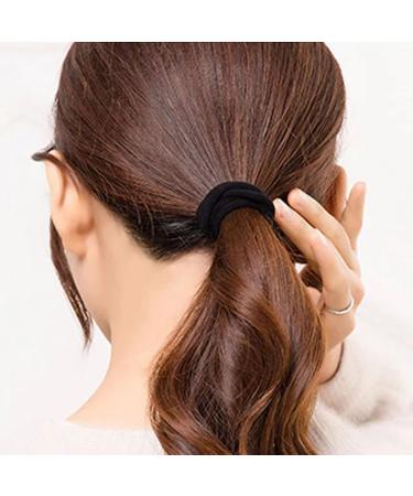 ZBORH 50PCS Black Hair Ties for Women - Seamless Elastic Ponytail Holders, No Damage for Thick Hair - Buy Online on GoSupps.com