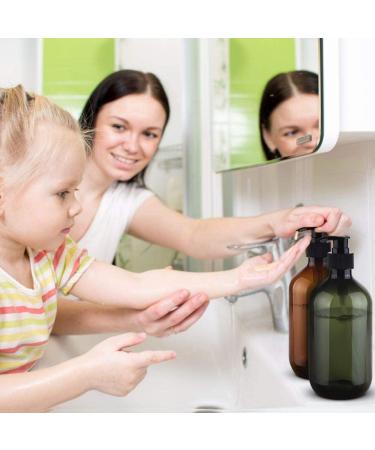 17oz Refillable Hand Soap Bottles with Pump - Set of 2, Amber and Green - Kitchen and Bathroom Dispenser - Buy Online on GoSupps.com