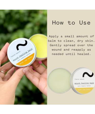 Fierce Nature Organic Skin Healing Balm Tallow Beeswax Olive Oil & Ossa Raw Honey Infused with Natural Herbs Gentle Effective Relief for Minor Wounds - Buy Online on GoSupps.com