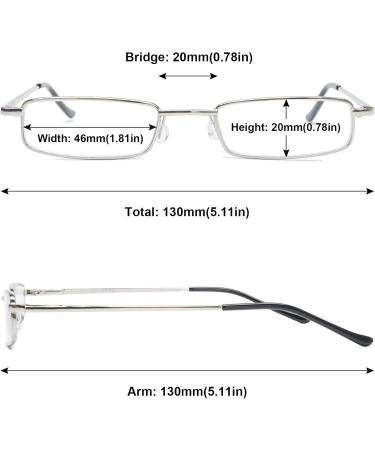 Shop Magimodac Anti Blue Light Reading Glasses for Men & Women - Prescription Metal Glasses Silver 2.0 Dioptries Narrow Fit - Buy Online on GoSupps.com