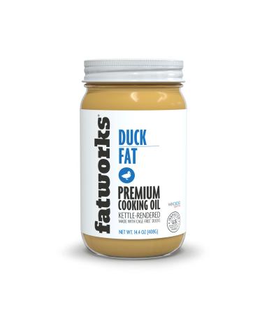 Fatworks, USDA Cage Free Duck Fat, Premium Gourmet Cooking Oil, Kettle Rendered No Preservatives, WHOLE30, KETO, PALEO, 14.4 oz-1 Pack 14.4 Ounce (Pack of 1)