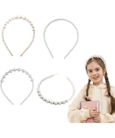 Pearl Hair Hoop | White Faux Pearl Rhinestones Hairbands - Elegant Wedding Headwear Hair Accessories Faux Pearl Rhinestones Hairbands for Wedding - Buy Online on GoSupps.com