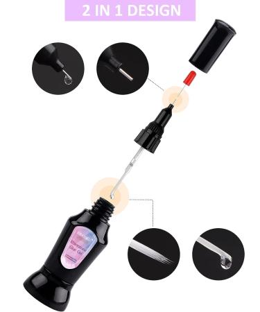 2PCS Rhinestone Nail Glue Set - Clear 20ml Acrylic Adhesive for Press On Tips, Gems, & Jewels - DIY Nail Decoration Supplies - Buy Online on GoSupps.com
