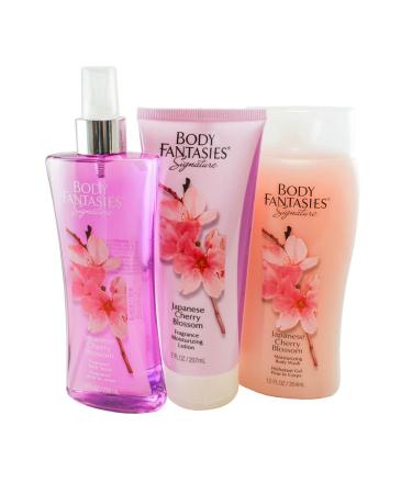 Body Fantasies Signature Japanese Cherry Blossom 3 Piece Gift Set for Women 3 Piece Set