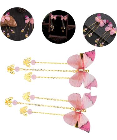 Beavorty 2 Pairs hanfu butterfly headdress kids kimono hair accessories hairpin with tassel hair barrettes tassel hair clips hanfu hair clip metallic hair clips alloy decorate girl child - Buy Online on GoSupps.com