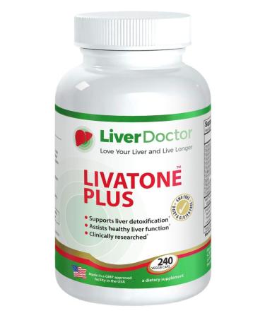 Livatone Plus Liver Detox Capsules Liver Cleanse and Detox Pills with Milk Thistle and Antioxidants (240 Count) 240 Count (Pack of 1)