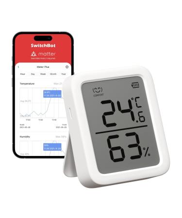 SWITCHBOT thermometer hygrometer inside Bluetooth Hygrometer Digital Temperature Moisture sensor with app & data storage dew point/VPD/absolute moisture sensor 1 - Buy Online on GoSupps.com