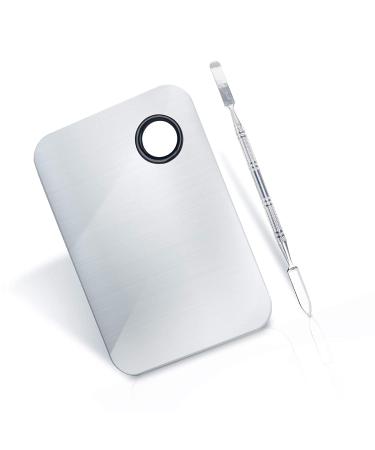 ALIOBC Stainless Steel Makeup Mixing Palette with Spatula - Artist Tool for Foundation and Nail Art - Buy Online on GoSupps.com