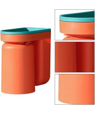 Self-Adhesive Toothbrush Holder & Bathroom Organizer - 2 Orange Cups | Stamp-Free Travel-Friendly Design - Buy Online on GoSupps.com