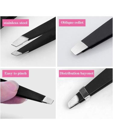 ZJchao Professional Eyebrow Tweezers Set (4PCS) with Travel Case for Men & Women - Perfect for Removing Ingrown & Face Hair - Buy Online on GoSupps.com