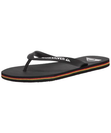 Quiksilver Men's Molokai 3 Point Flip Flop Sandal 10 Black/Red/Green