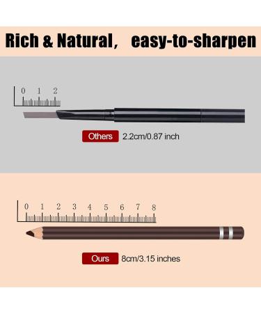 2 Pack Waterproof Eyebrow Pencils with Brush - Long-lasting Sweat-proof Brow Makeup in Dark Brown - Buy Online on GoSupps.com
