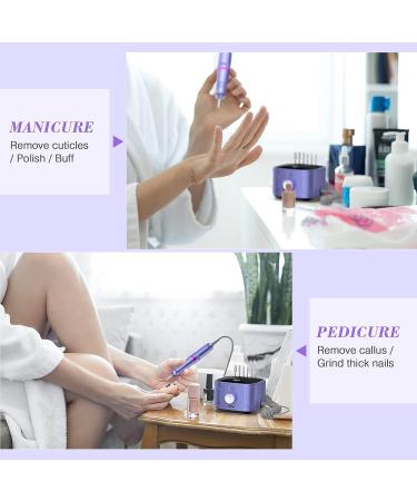 YaFex Electric Nail Drill Machine - 30000RPM Professional Efile Nail File for Acrylic Nails - LED Display, Shaping, Buffing, Gel Nail Removal - Purple - Buy Online on GoSupps.com