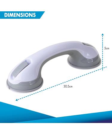 2 Pack 12 Suction Grab Bars for Bathtubs & Showers - Non Slip Bathroom Safety Handles for Elderly & Seniors - Ideal for Tiles, Glass & Hard Plastic - Buy Online on GoSupps.com
