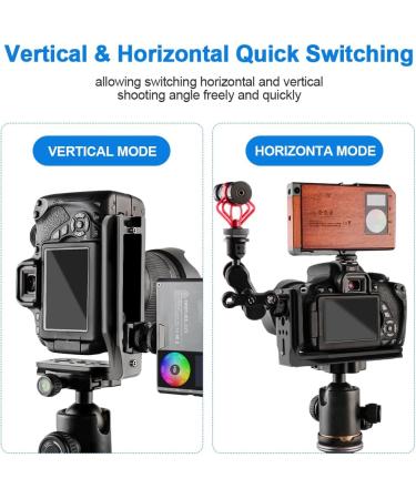DSLR Camera L Bracket Quick Release Plate | Compatible with Canon Nikon Sony DJI | Vertical Horizontal Switching | Tripod Monopod Stabilizer Plate - Buy Online on GoSupps.com