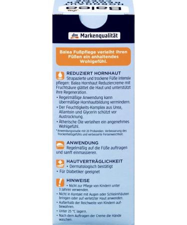 Balea Callus Reducing Cream with Urea & Allantoin - 50ml | Diabetic Safe Foot Care | Fast International Shipping - Buy Online on GoSupps.com