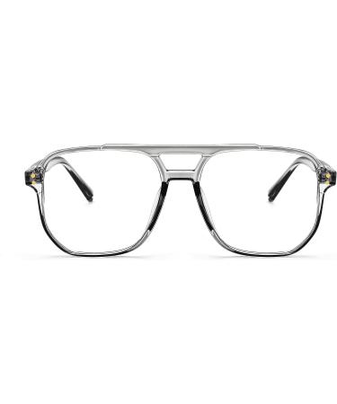 Feizedy Retro 70s 80s Blue Light Filter Glasses for Women & Men - PC Gaming & Computer Glasses B2866 Gray 54mm - Blue Light Blocking - Buy Online on GoSupps.com
