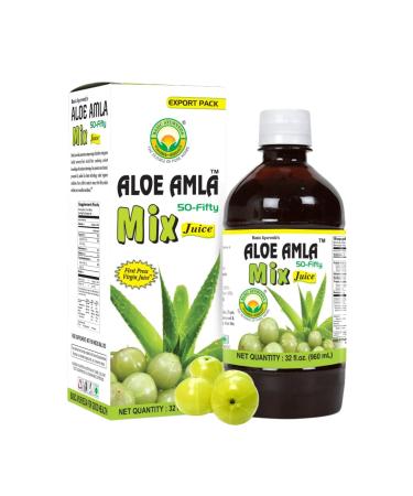 Basic Ayurveda Aloe Vera & Amla Herbal Mix Juice | 32.46 Fl Oz (960ml)