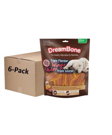 DreamBone Triple Flavour Wings Chicken Peanut Butter & Duck Artificial Free 10ct 6oz 170g 6 Pack