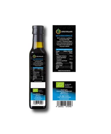 Buy Herballand Organic Black Cumin Oil 250ml - Unfiltered Cold-Pressed Rich in Thymoquinone - Fresh Daily from Our Hessian Oil Mill - Buy Online on GoSupps.com