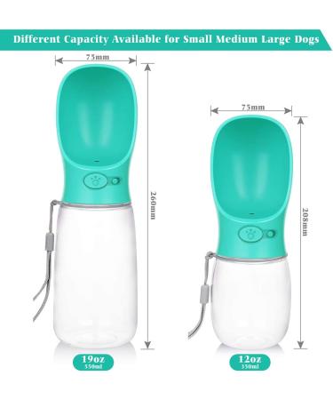 Yicostar Dog Water Bottle 19oz Mint Green - Portable Leak Proof Pet Water Dispenser for Walking, Outdoor, Travel, Hiking - Buy Online on GoSupps.com