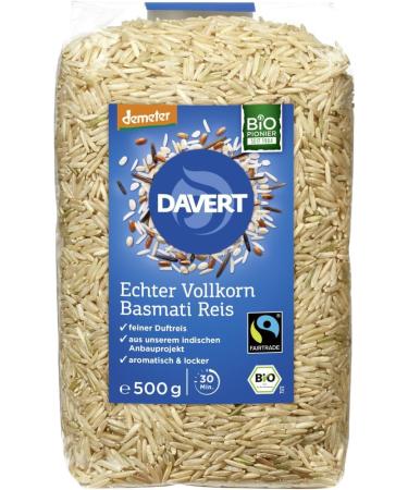  Davert Davert Organic Demeter Basmati Rice Genuine Whole Grain Fairtrade Rice 500g (6 x 500g) - Buy Online on GoSupps.com