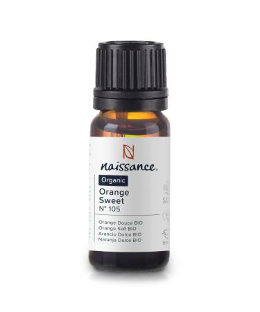 Naissance Organic Sweet Orange Essential Oil (No. 105) - 10ml - Pure Natural Certified Organic Cold Pressed Cruelty Free Vegan and Undiluted - Use in Aromatherapy & Diffusers