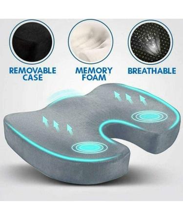 U-Shaped Pro Seat Cushion - Memory Foam & Gel Orthopedic Pillowfor Sciatica Tailbone Coccyx Back Pain and Relief memoryfoam Pink Pink memoryfoam - Buy Online on GoSupps.com