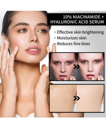 Hydrating Niacinamide Serum with Hyaluronic Acid - Lightweight Formula for Dry Skin Moisturizing & Brightening Glowing Skin - Buy Online on GoSupps.com