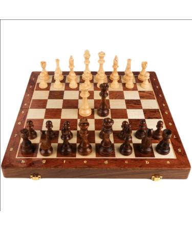 Chess Set Board Set with Storage Slots Includes Extra Queens Set Education Board Game Chess Pieces (Size : 45cm) (45cm)