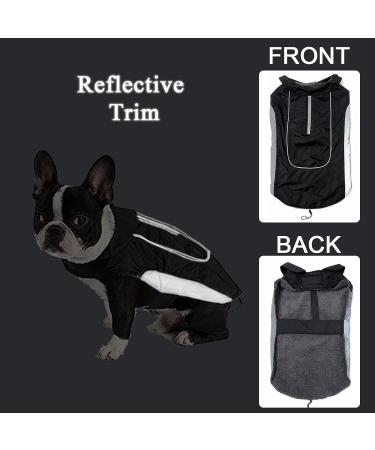 Morezi Waterproof Dog Coat with Harness Hole - Black, L Large (Back 40CM) - Buy Online on GoSupps.com