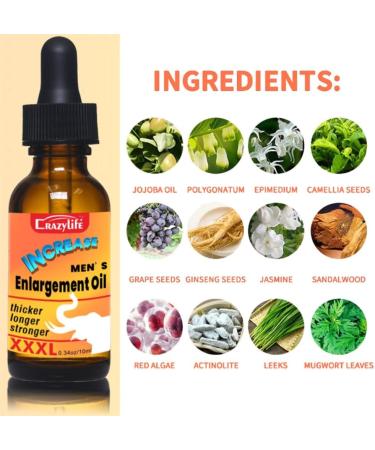 CrazyLife Male Enlarger Massage Oil - Fast Growth & Thickness 10ML | Tonisabery - Buy Online on GoSupps.com