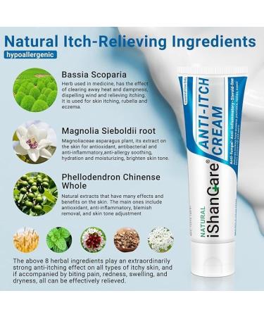 ishancare Anti Itch Soothing Cream Extra Strength Skin Itch Relief Ointment for Full Body Itching Caused by Seasonal Changes Dermatitis Eczema Rash Psoriasis Hives Bites Poison Ivy 1.76 oz 1.76 Ounce (Pack of 1) - Buy Online on GoSupps.com