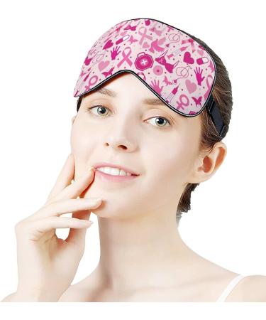 Breast Cancer Awareness Sleep Mask for Women | Adjustable Eye Shades with Elastic Strap | Comfortable & Stylish Sleeping Solution - Buy Online on GoSupps.com