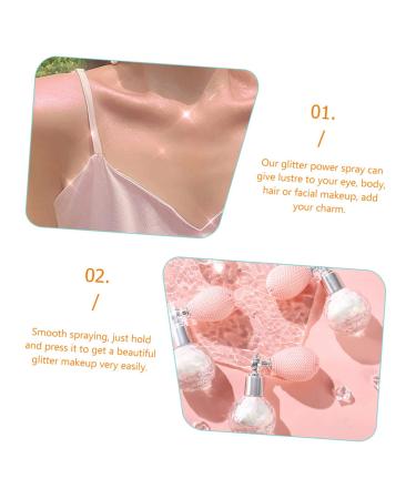 FRCOLOR Glitter Makeup Spray - 2pcs High Gloss Shine for Eyeshadow Face Hair & Body - Pink Shimmering Spray for Nails & Balloons - International Shipping - Buy Online on GoSupps.com