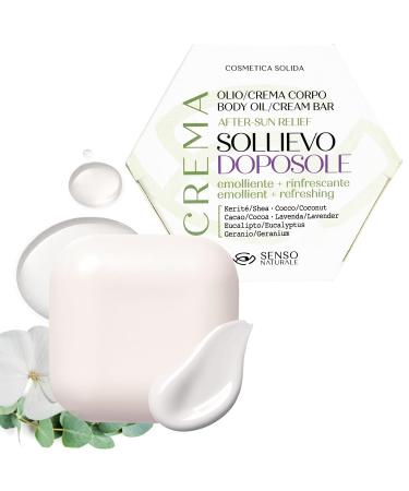 Senso Naturale SOLLIEVO After Sun Solid Body Oil - nourishing moisturizer - Shea Murumuru Eucalyptus - Vegan Concentrate - equivalent to 500 ml liquid