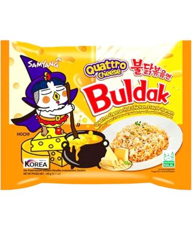 Samyang Hot Chicken Flavour Buldak Ramen Noodles - QUATTRO Cheese 725g (Pack of 5) HALAL  - Buy Online on GoSupps.com