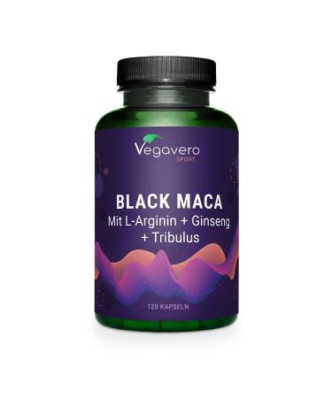 Black Maca 5000 mg + L-arginine |Booster with tribulus ginseng zinc |Maca black high dosed: 10: 1 extract |Vegan & without additives |120 capsules |German production of Vegavero  - Buy Online on GoSupps.com