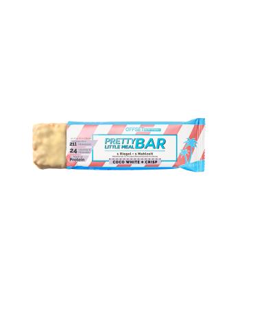 Pretty Little Meal Bar Coco White & Crisp from offset Nutrition delicious protein bar as a full meal 211 calories per portion with white chocolate and coconut taste 6 pieces Coco White + Crisp