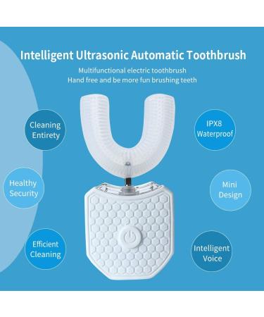 Magentak Automatic Electric Toothbrush for Adults | 360 Degree Ultrasonic | Food Grade Silicone | Electric Travel U Shape Toothbrush | White - Buy Online on GoSupps.com