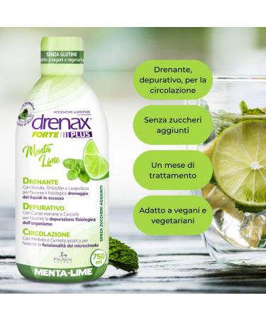 Drenax Forte Plus Mint & Lime - 750 ml Drainage Supplement for Purification & Circulation | International Shipping - Buy Online on GoSupps.com