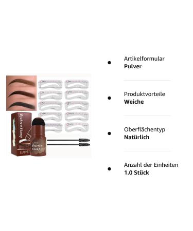 Eyewrew Waterproof Reusable Makeup Brow Stamp Kit | 10 Stencils & Brush for Perfect Brows - Medium Brown - Buy Online on GoSupps.com