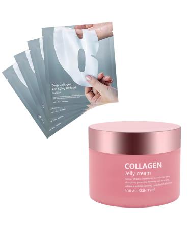 Collagen jelly cream improves dull skin reduces fine lines and wrinkles collagen face mask hydrates and moisturizing enhances elasticity lifts and firms the skin suitable for all skin types (2