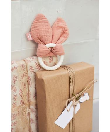 Buy Silicone Bunny Ears Teething Ring | Rosewood | 1 Piece - Safe & Durable Teether for Infants - Buy Online on GoSupps.com